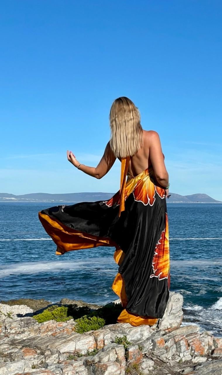 Pineapples & Dragonflies - Halter Dress | Arabian Sunsets