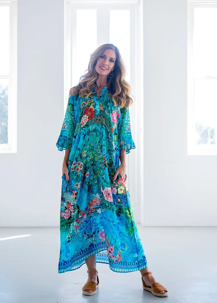 Iconic Ocean Collection - Jubilee Dress, Peacock & Pink Rose