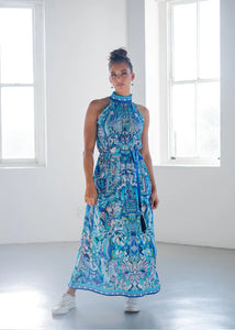 Iconic Ocean Collection -  Brooke Dress in Turqoise & Blue Bird