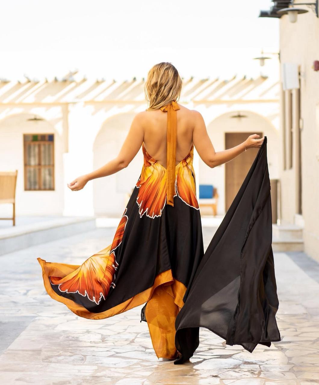 Pineapples & Dragonflies - Halter Dress | Arabian Sunsets