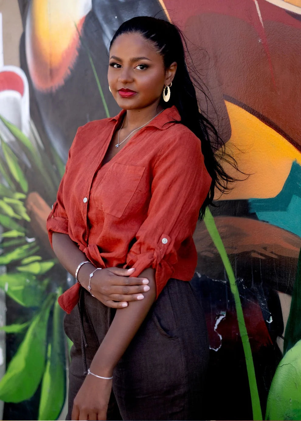 Iconic Italian Collection | Linen Tie Blouse