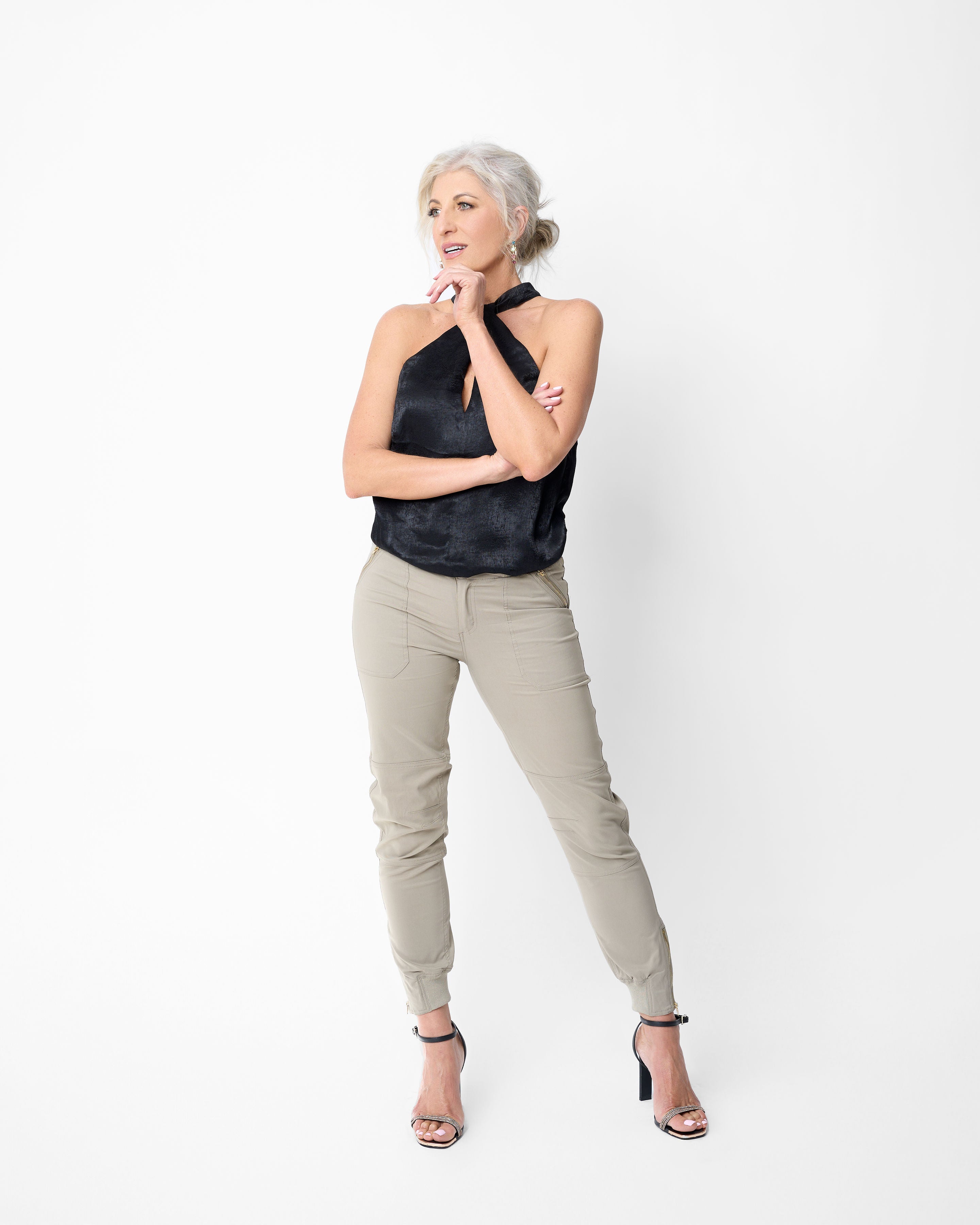 Bon Bon Collection - Tailored Cargo Pants with Zip Detail