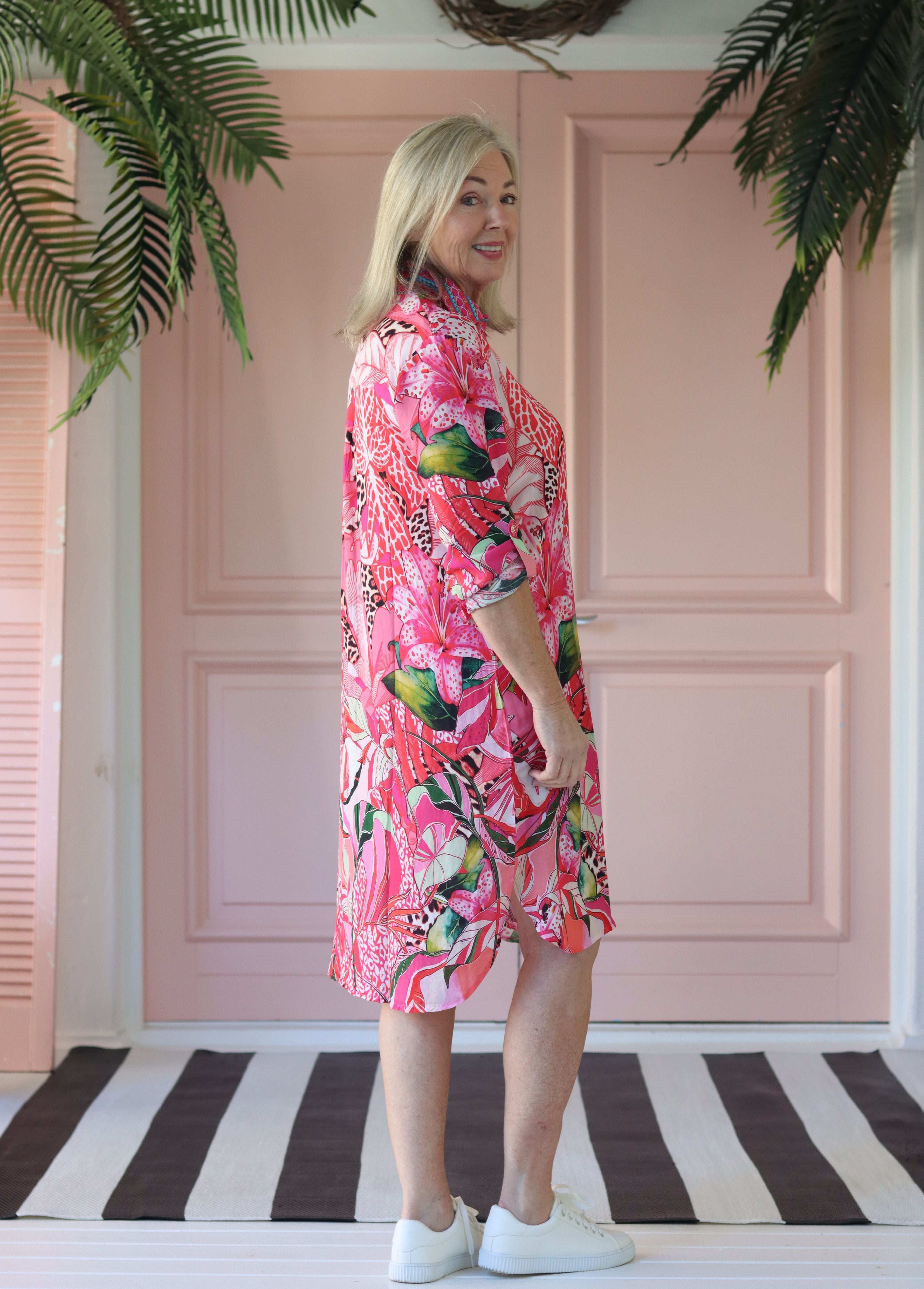 Frock ń Roll - Madison Short Dress | Pink Floral Leopard