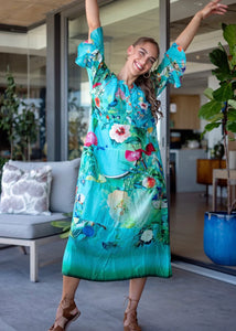 Iconic Collection - Jubilee Dress in Turquoise Floral