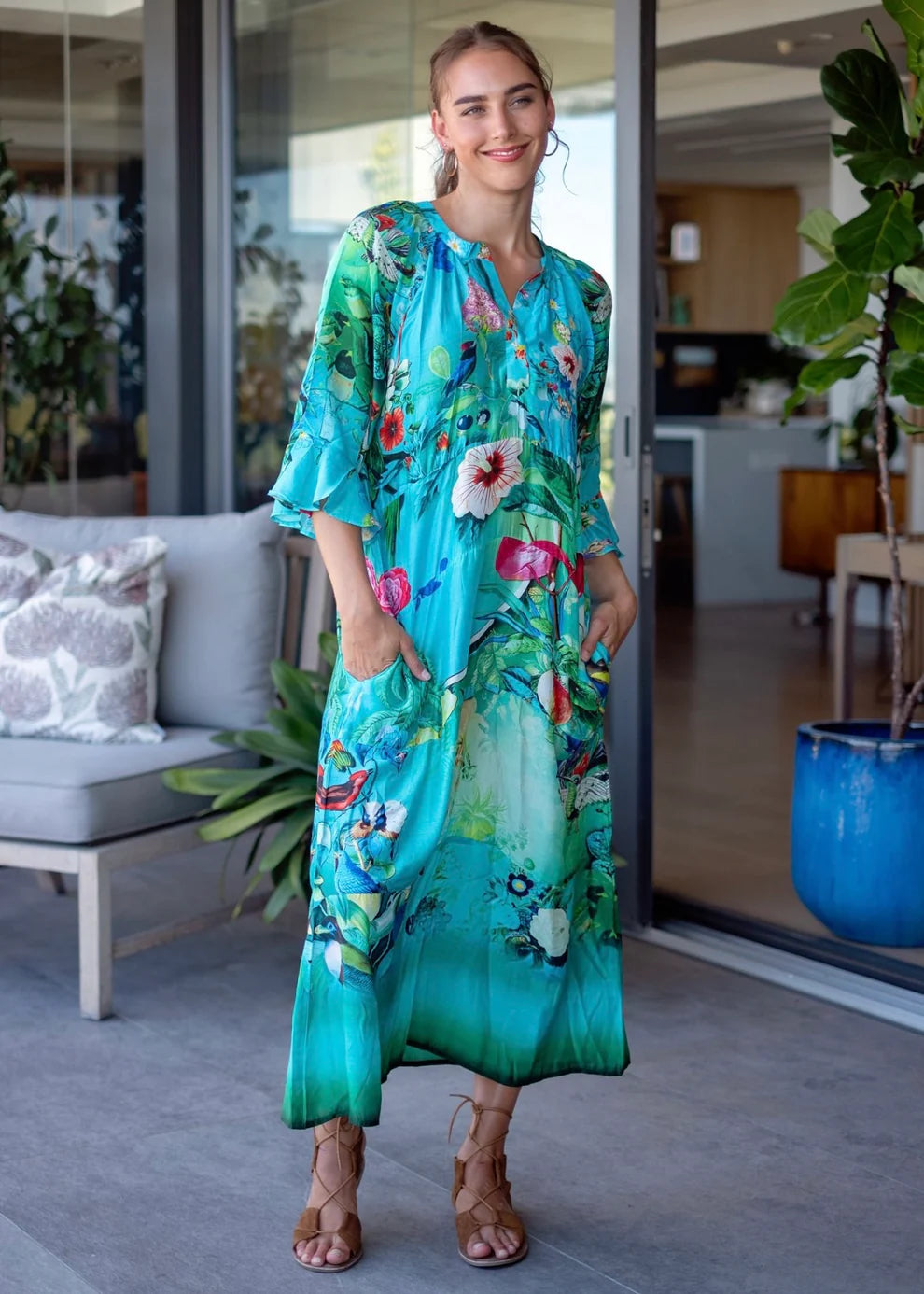 Iconic Collection - Jubilee Dress in Turquoise Floral