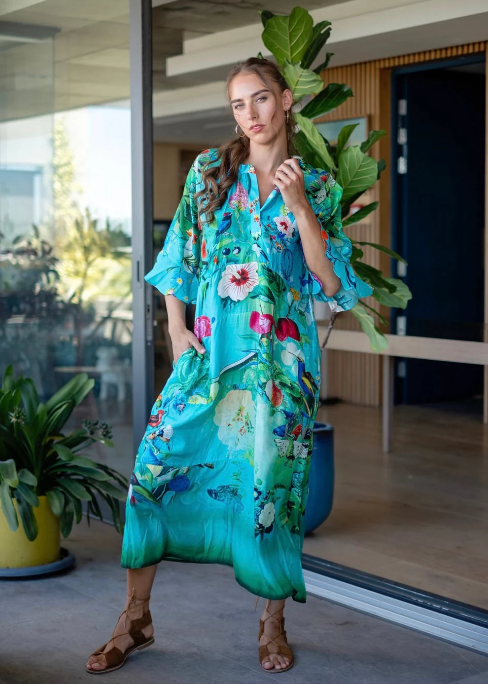 Iconic Collection - Jubilee Dress in Turquoise Floral