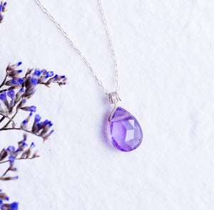 Barley There -  Amethyst on Sterling Silver Extendable Necklace