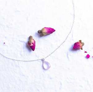 Barely There Gems -  Rose Quartz on Sterling Silver