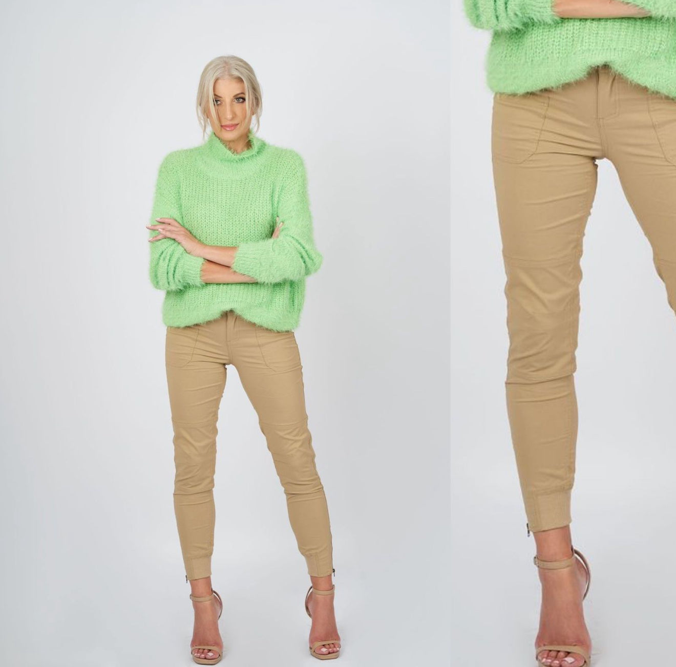 Bon Bon Collection - Tailored Cargo Pants with Zip Detail