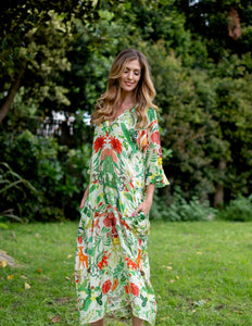 Iconic Sea Breeze Collection -  Jubilee Green & Coral Animal Dress