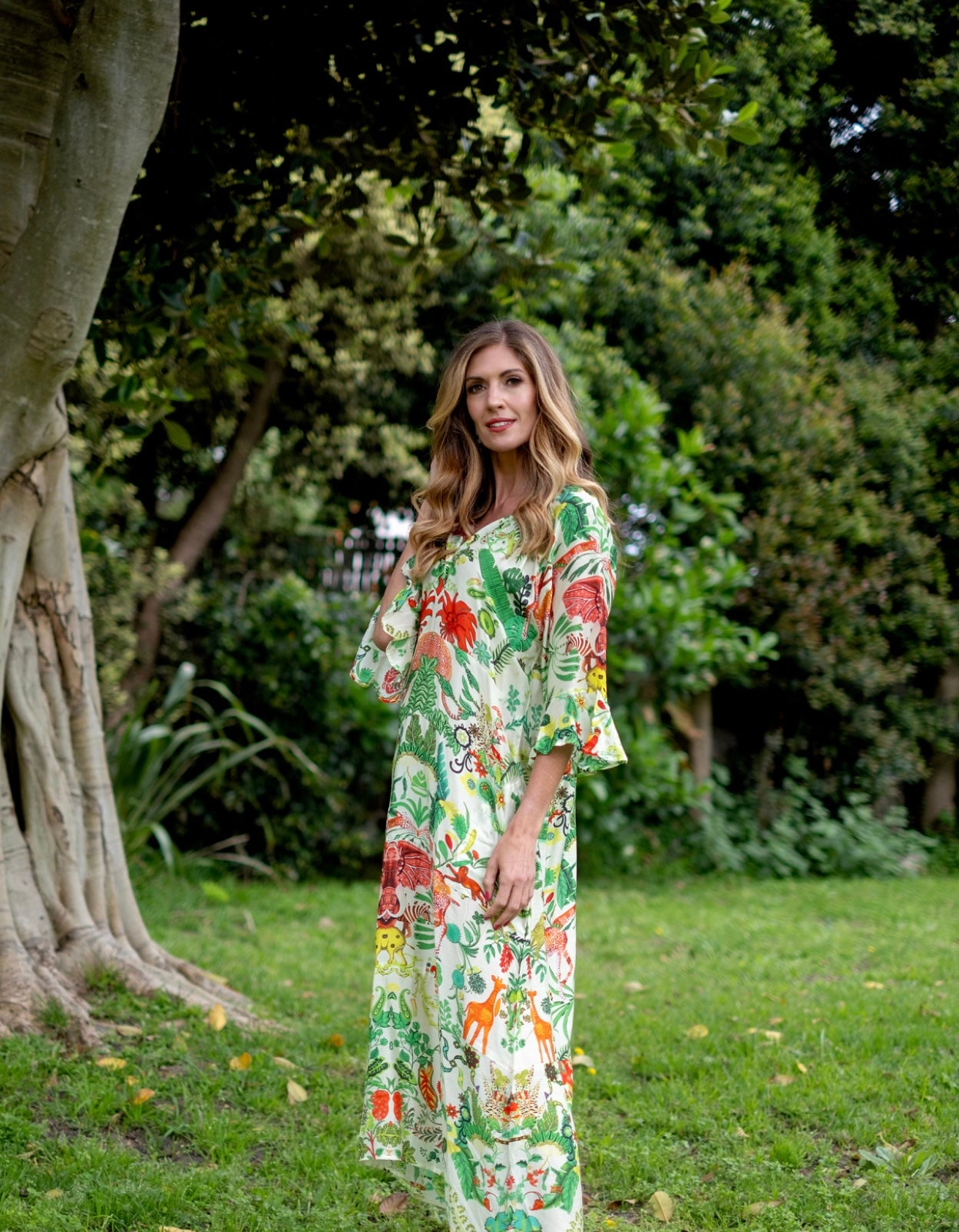 Iconic Sea Breeze Collection -  Jubilee Green & Coral Animal Dress