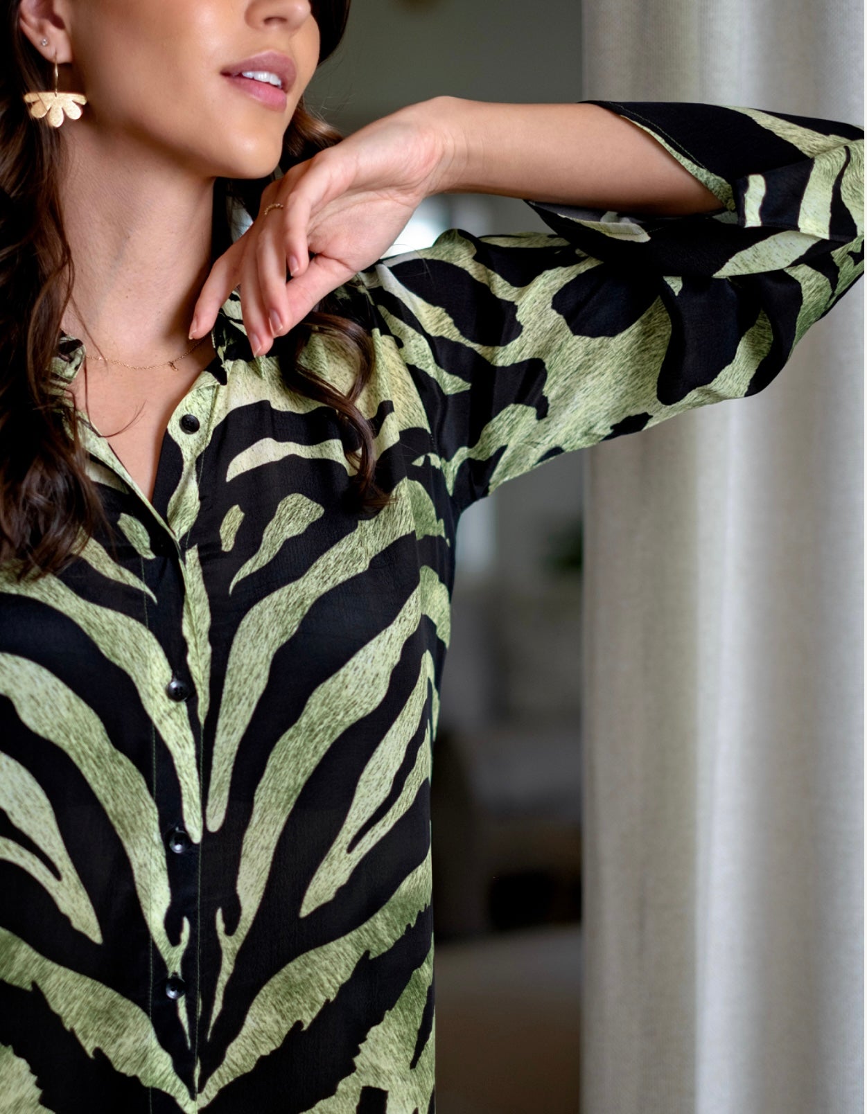 Iconic Sea Breeze Collection -  Delia in Green Zebra