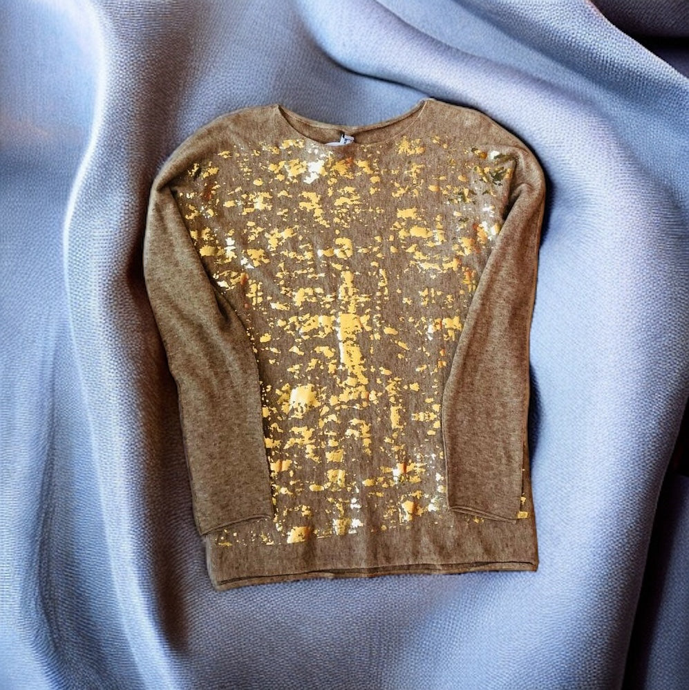 UB Creative - Renza Gold Foil Knit Top
