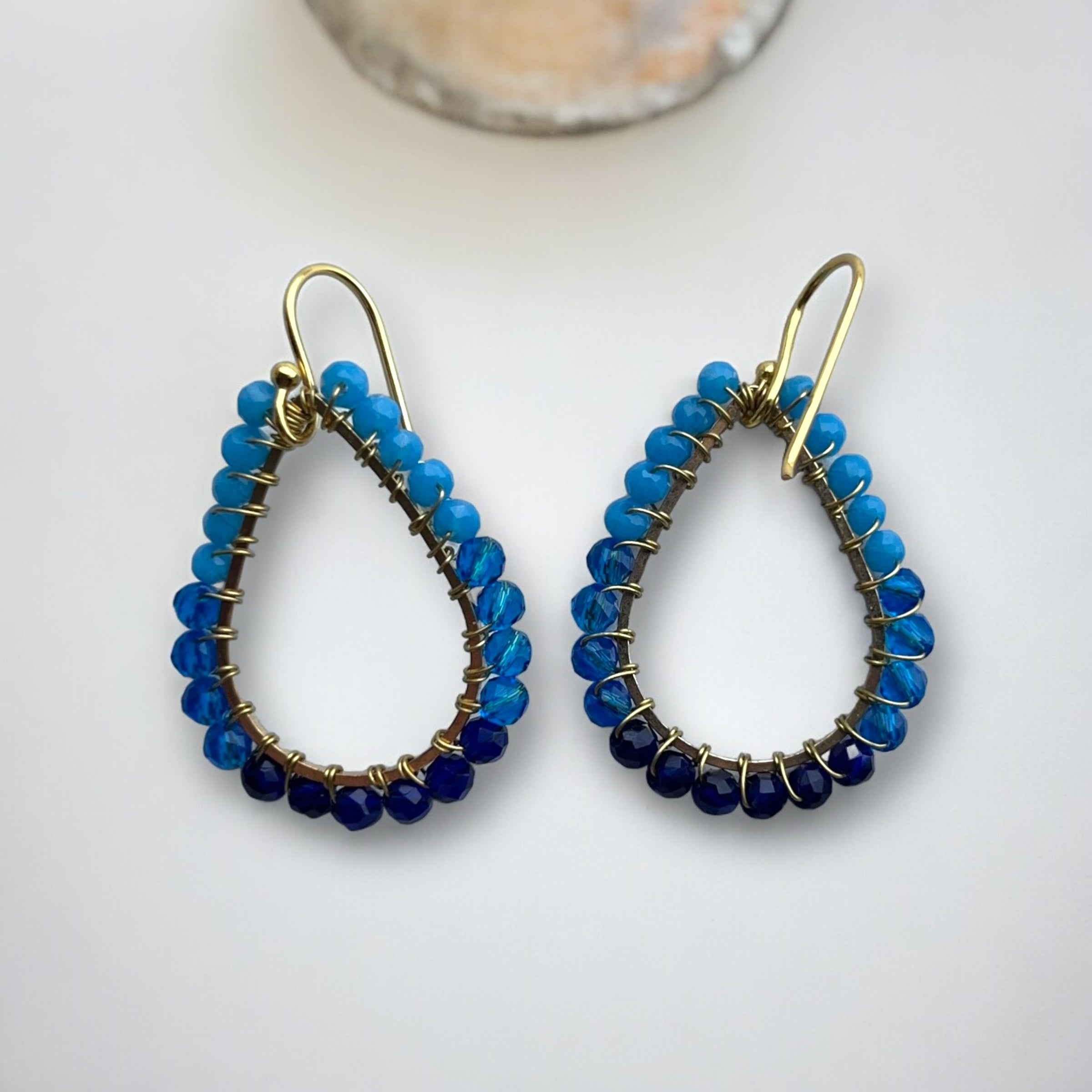 Heidi Strung Jewellery - Tear Drop Beaded Hoop Earrings