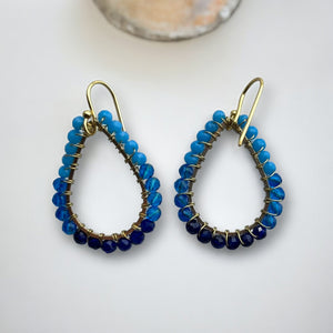 Heidi Strung Jewellery - Tear Drop Beaded Hoop Earrings