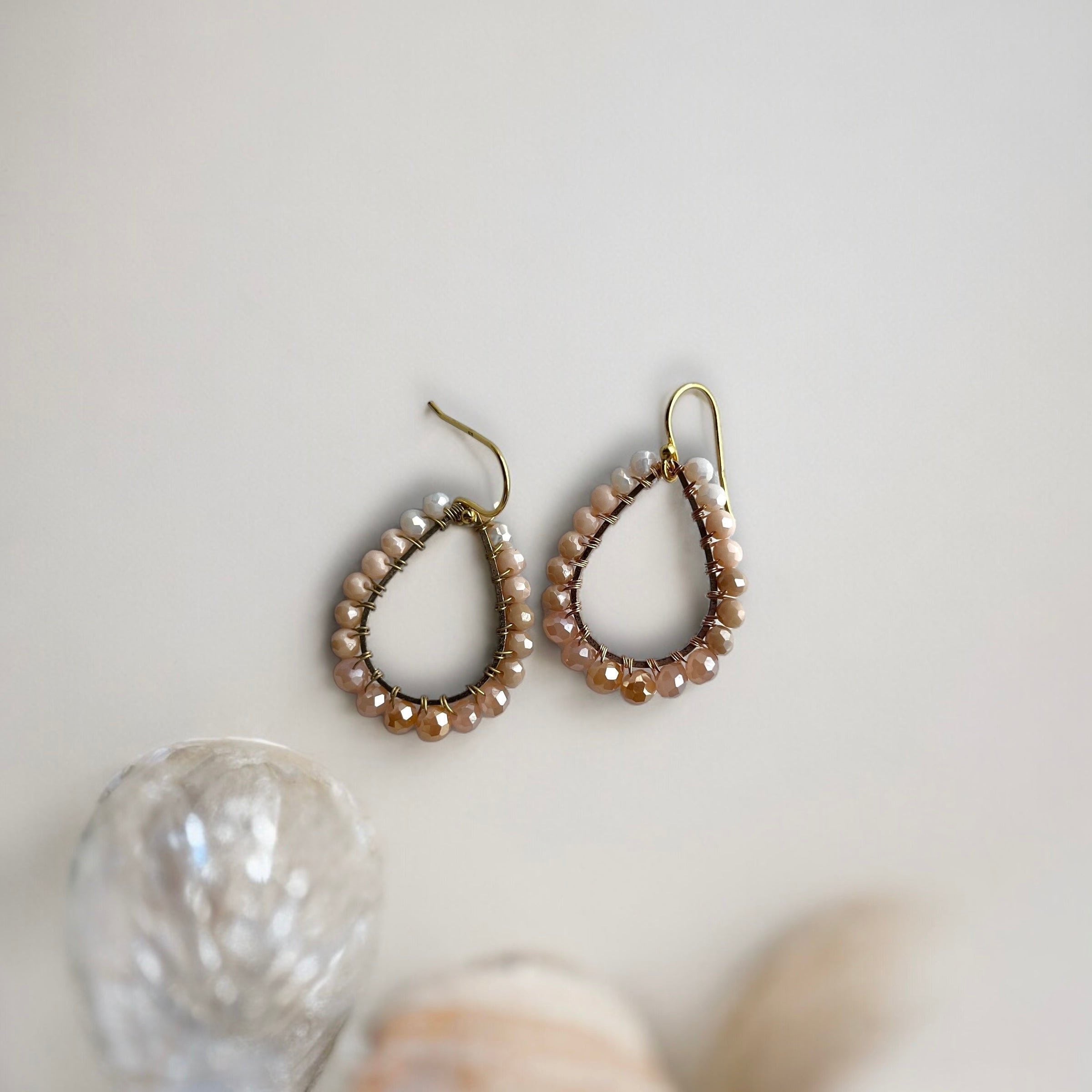 Heidi Strung Jewellery - Tear Drop Beaded Hoop Earrings