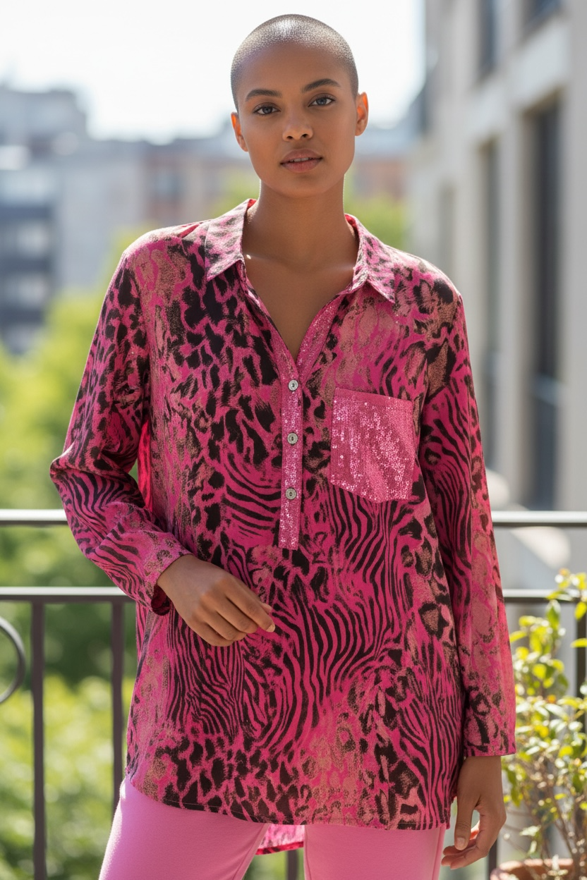 Iconic Italian Collection | Animal Print Pink w/Sequins