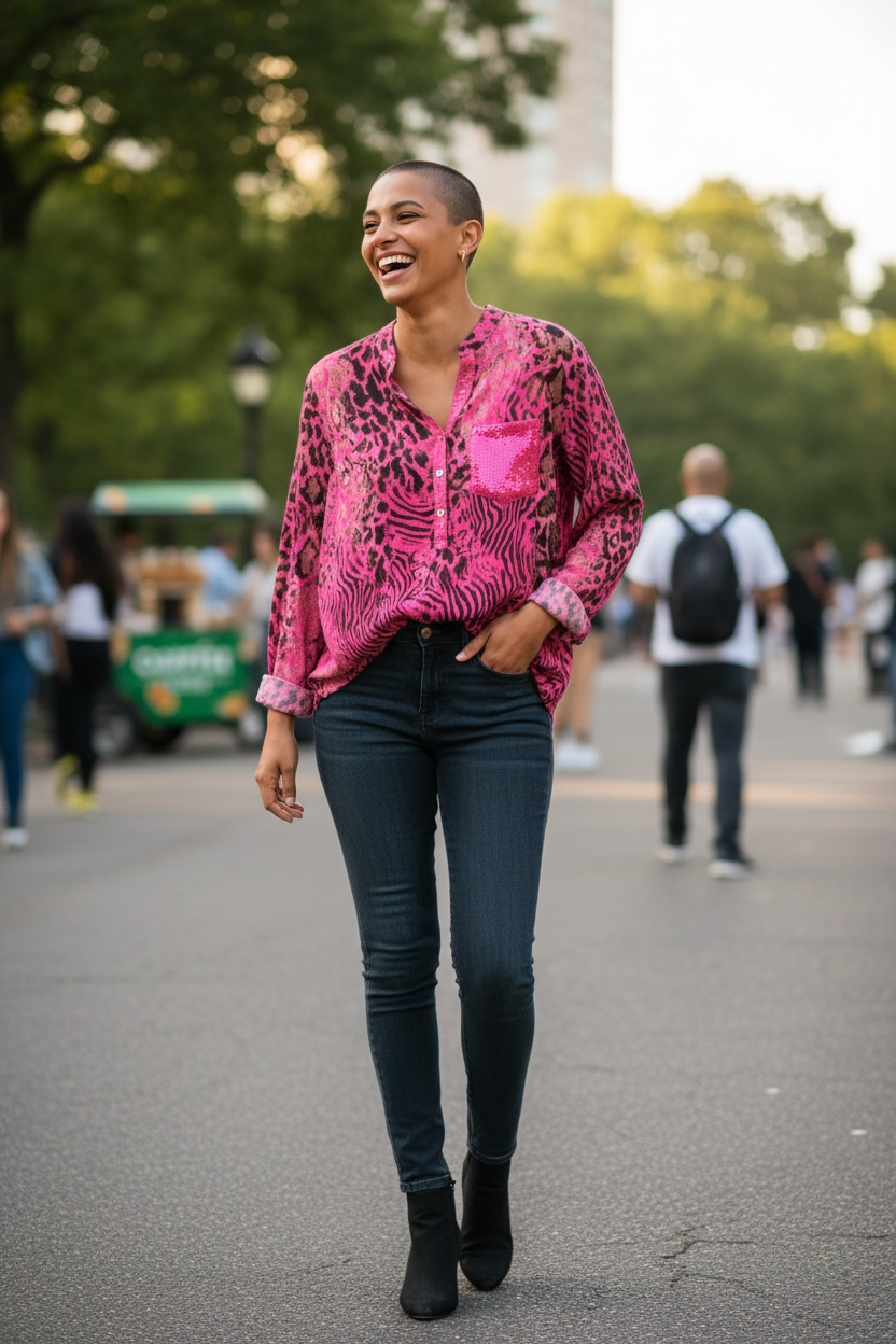 Iconic Italian Collection | Animal Print Pink w/Sequins