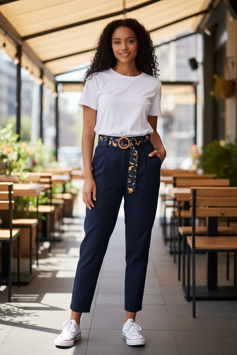 Iconic Italian Collection | Tailored Cropped Pants w/Belt