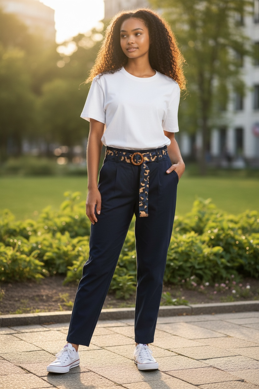 Iconic Italian Collection | Tailored Cropped Pants w/Belt