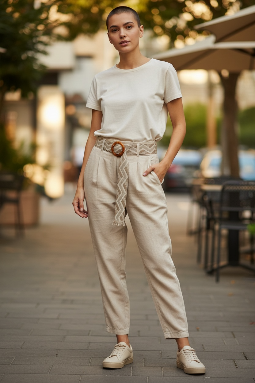 Iconic Italian Collection | Tailored Cropped Pants w/Belt