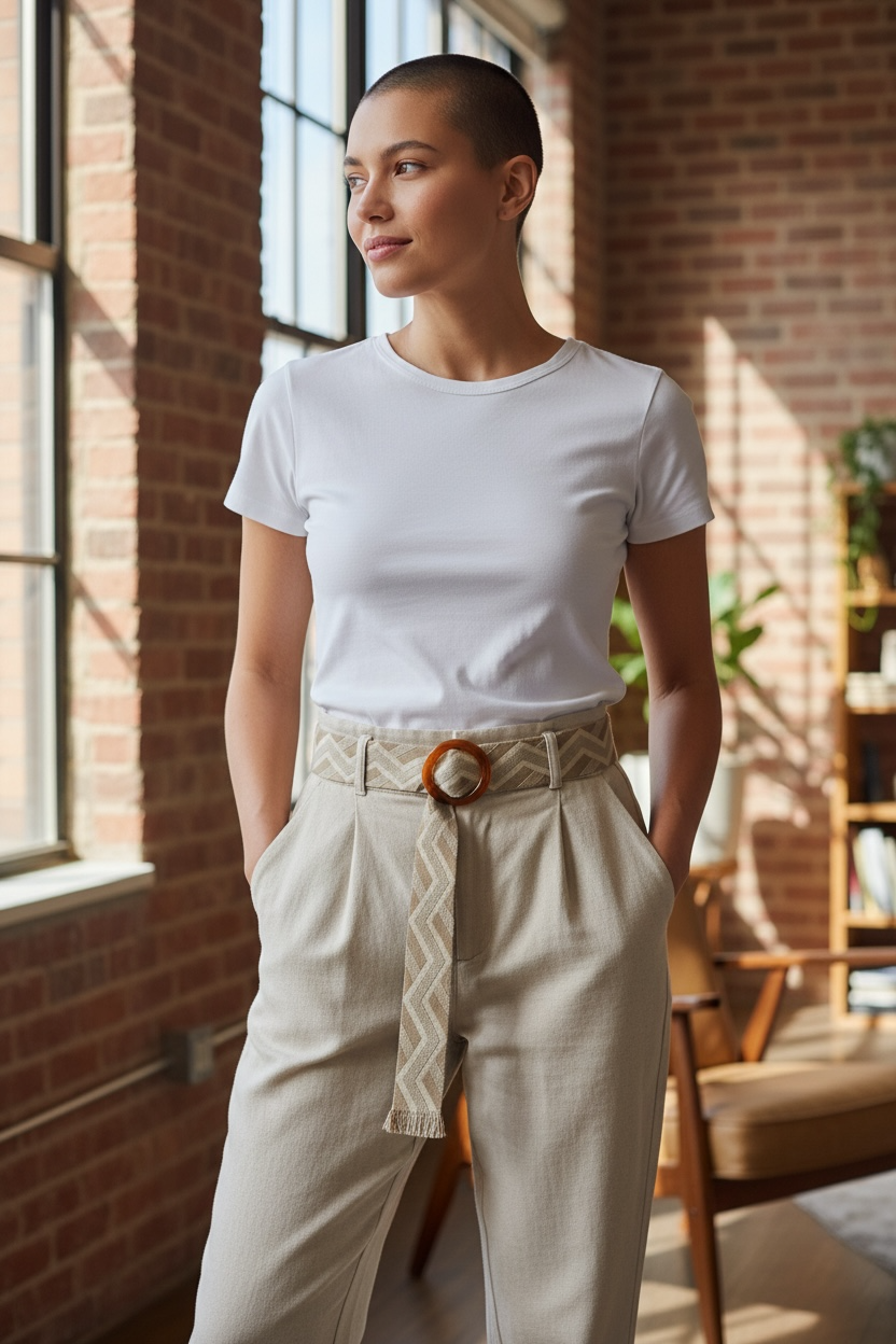 Iconic Italian Collection | Tailored Cropped Pants w/Belt