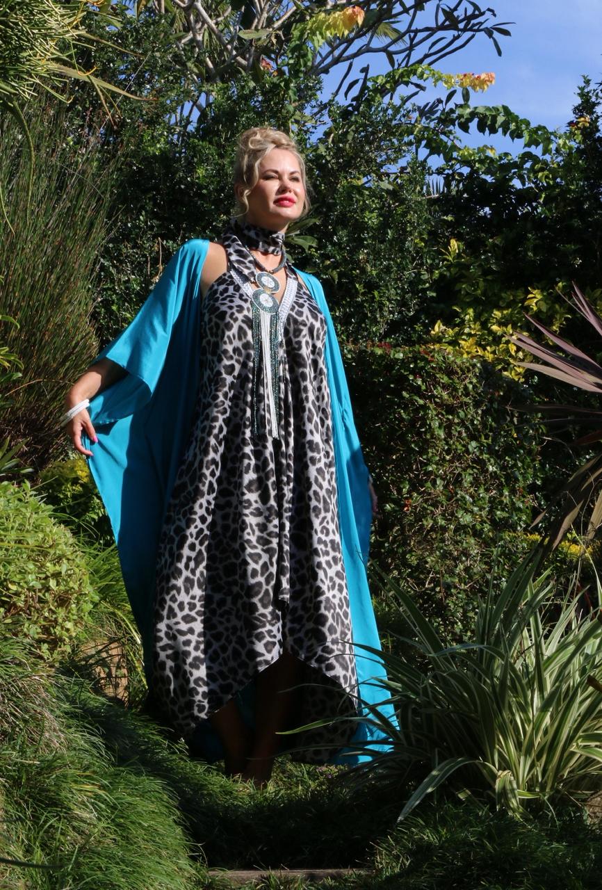 Pineapples & Dragonflies - Halter Dress | Leopard