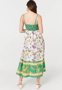Stella Morgan - Strap Maxi Dress with bird detail in print - Green