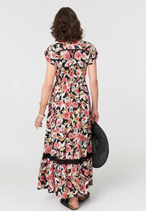 Stella Morgan -  Flutter Sleeve Button Through Maxi Dress