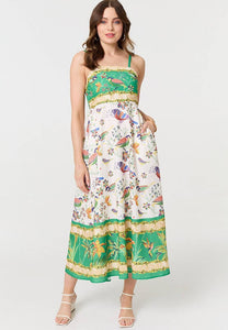 Stella Morgan - Strap Maxi Dress with bird detail in print - Green